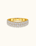 Elegant Heart-Pattern Diamond Pavé Band Ring