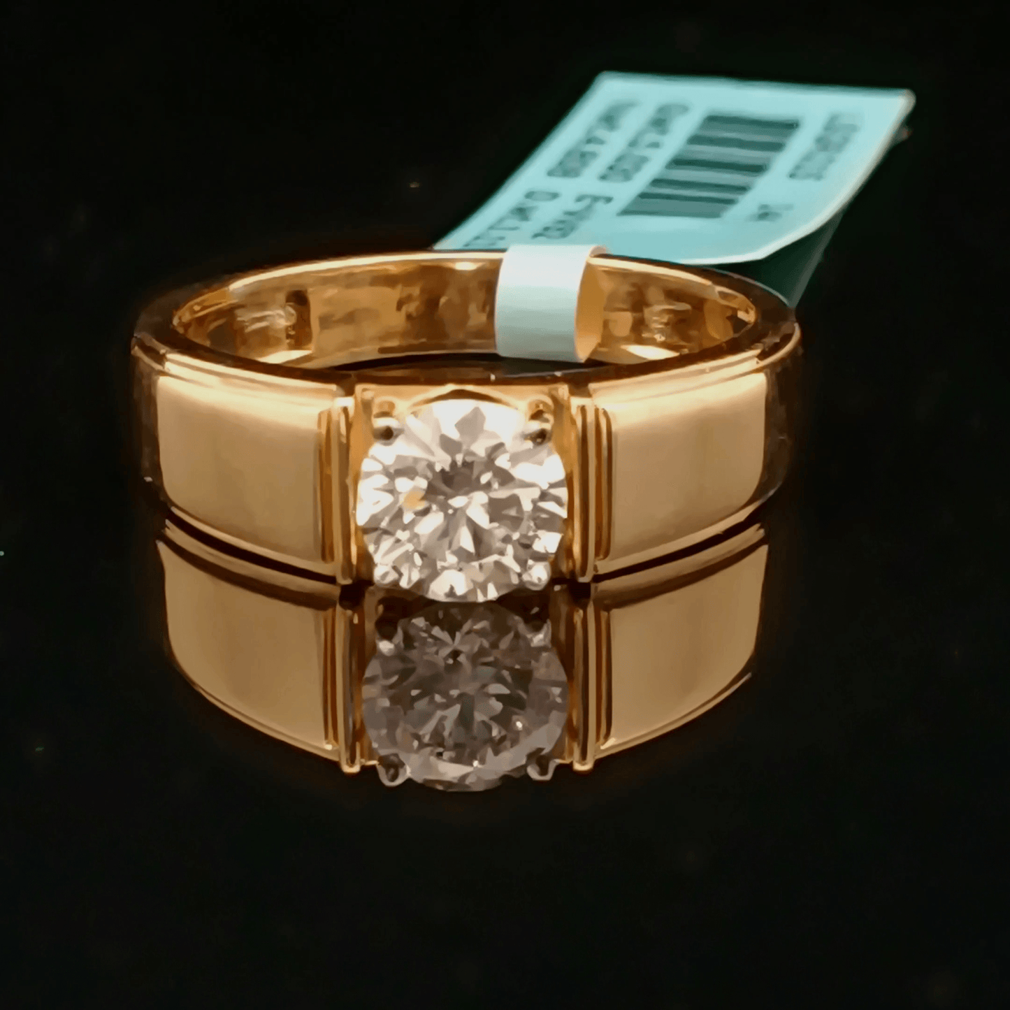 1ct  Round Lab Diamond Solitaire Gents Ring