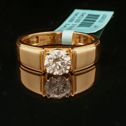 1ct  Round Lab Diamond Solitaire Gents Ring