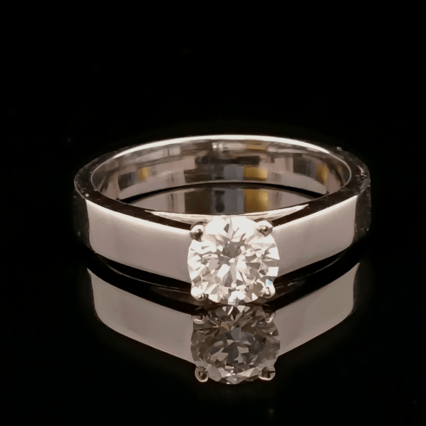 1ct  Round Lab Diamond Solitaire Gents Ring