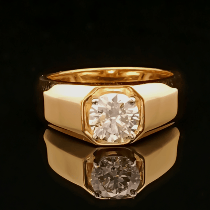 1.5ct  Round Lab Diamond Solitaire Gents Ring