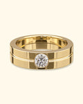 Classic Yellow Gold Flush Solitaire Diamond Ring