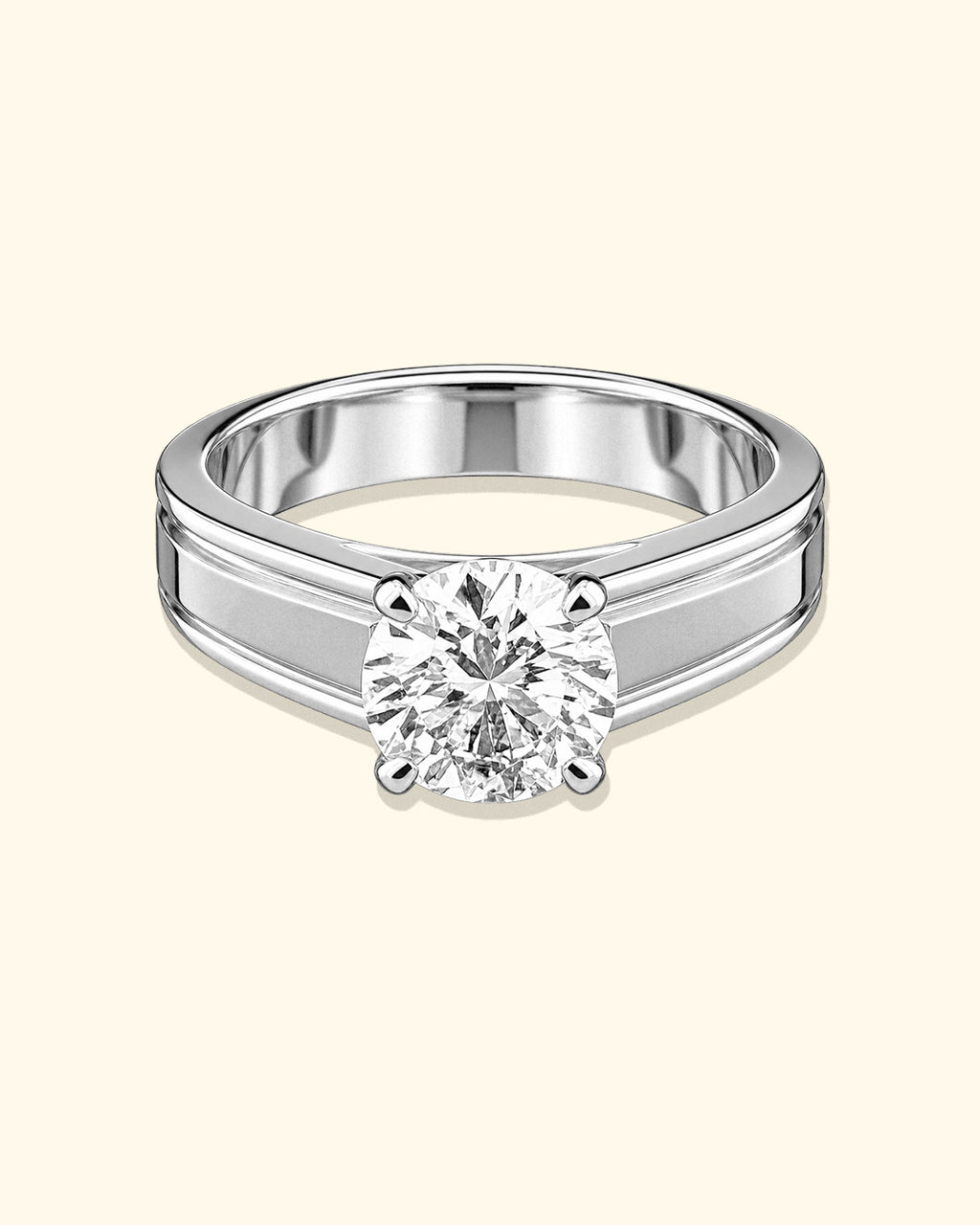 Classic White Gold Round Solitaire Diamond Ring