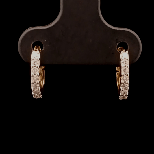 Classic Round Diamond Hoop Earrings