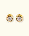 Diamond Cluster Bezel Stud Earrings