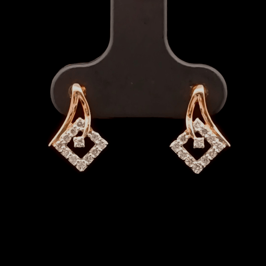 Minimal Diamond Square Drop Earrings