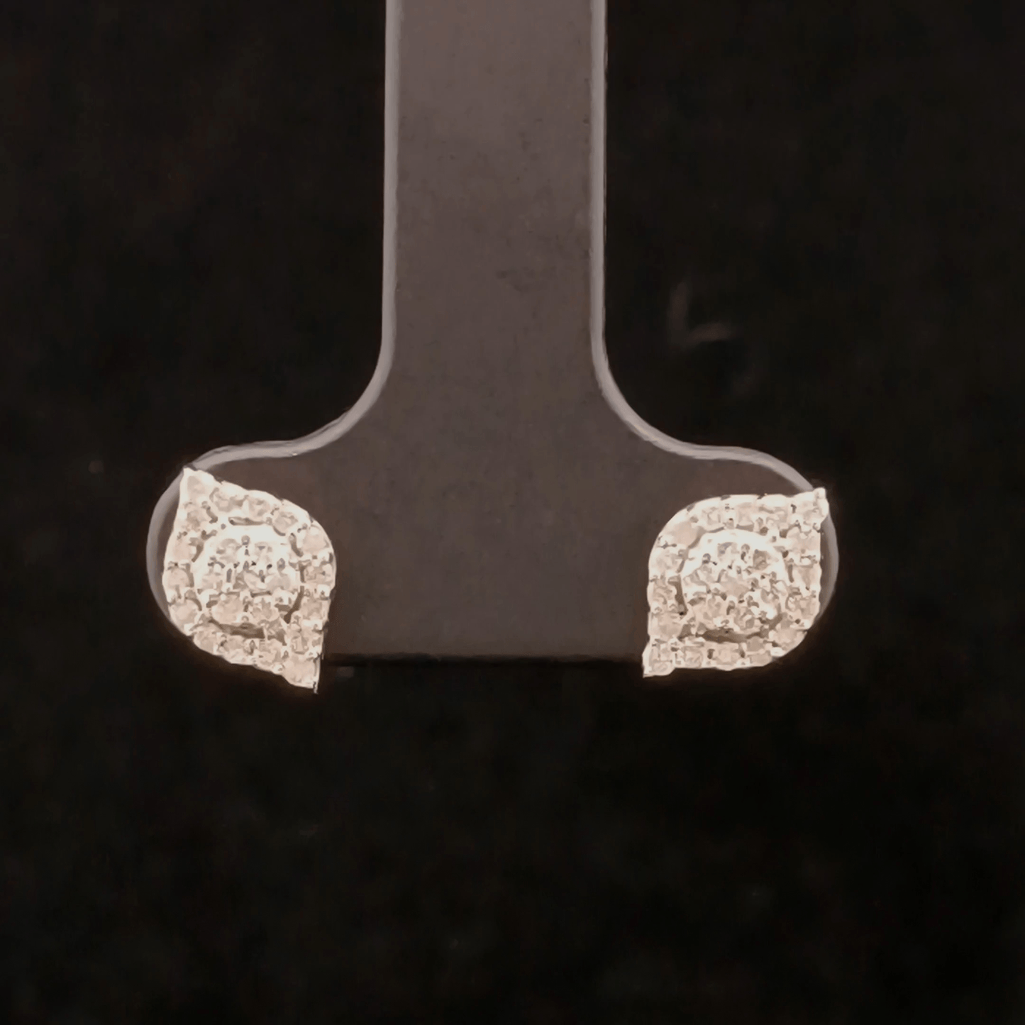 Crescent Diamond Stud Earrings