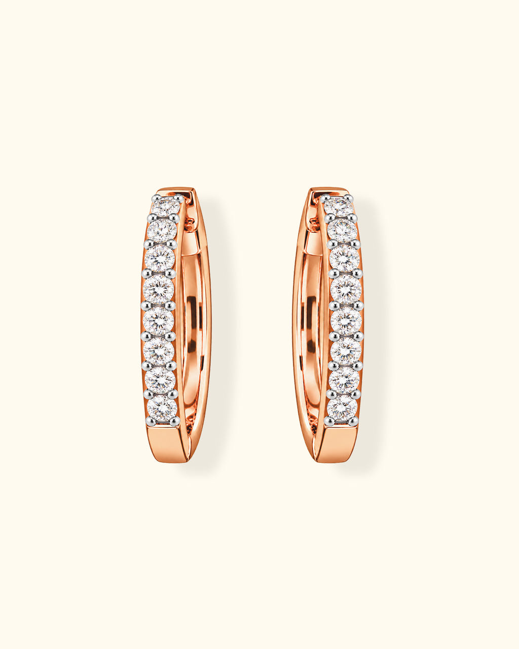 Classic Diamond Hoop Earrings