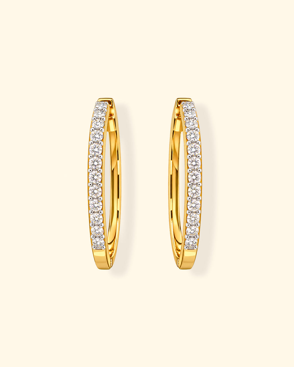 Diamond Tennis Hoop Earrings