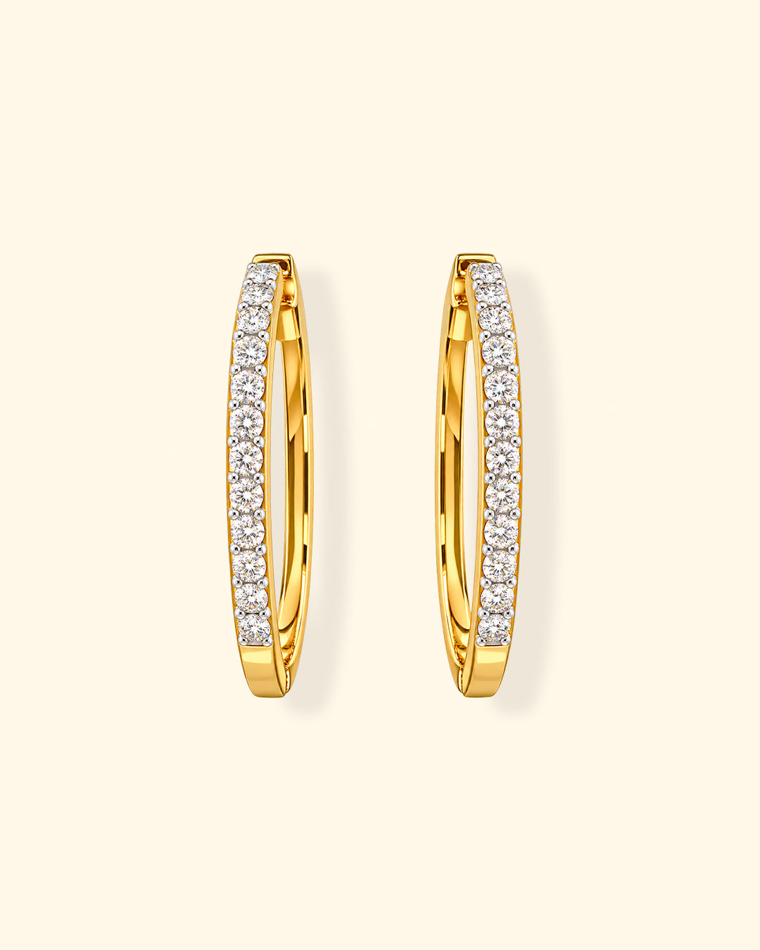 Diamond Tennis Hoop Earrings