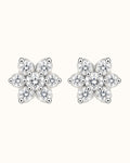 Diamond Flower Cluster Stud Earrings