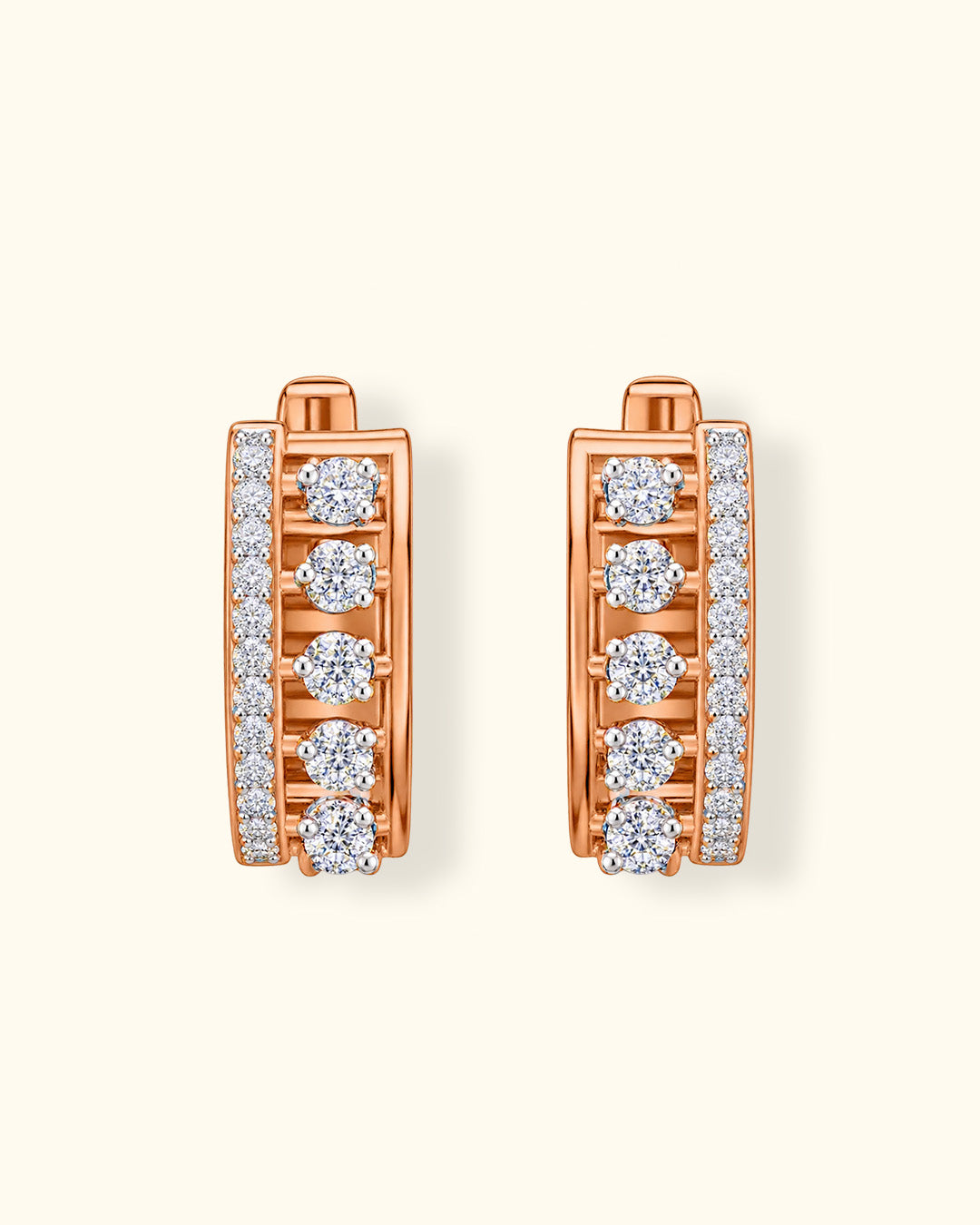 Diamond Cascade Hoop Earrings