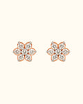 Diamond Blossom Cluster Stud Earrings