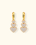 Diamond Heart Drop Earrings
