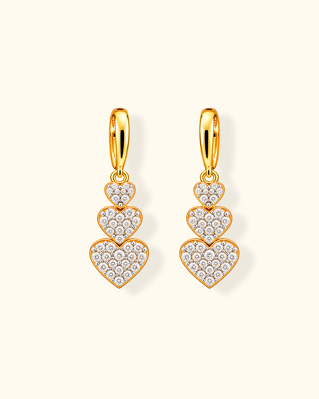 Diamond Heart Drop Earrings