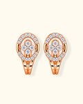 Diamond Floral Halo Stud Earrings
