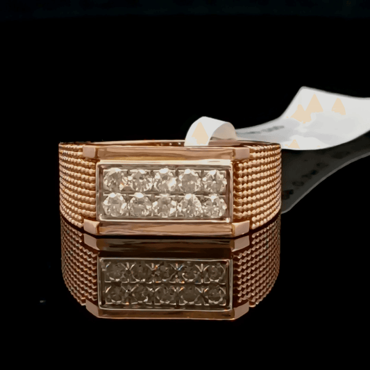 Rose Gold Rectangular Diamond Ring for Men