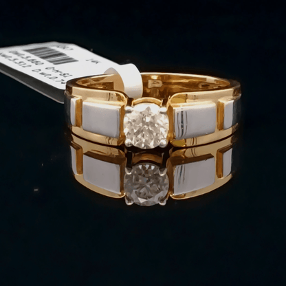 Classic Men’s Diamond Solitaire Two Tone Ring