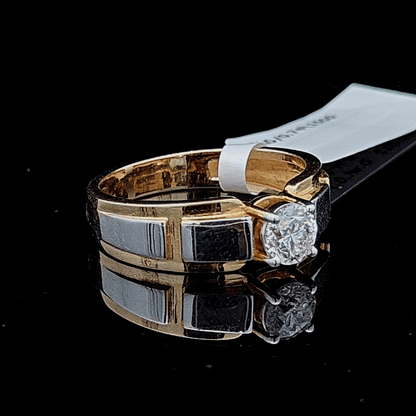 Classic Men’s Diamond Solitaire Two Tone Ring