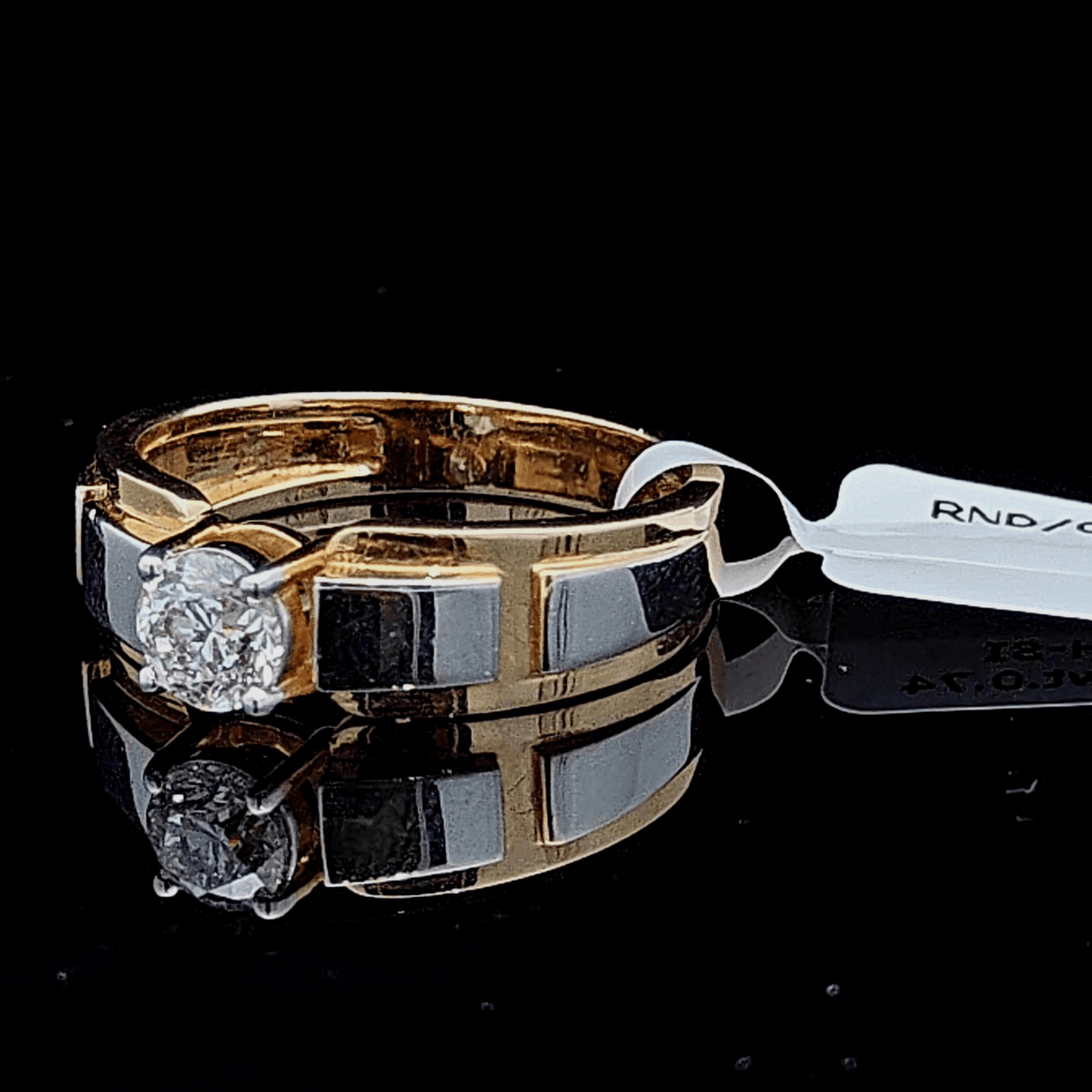 Classic Men’s Diamond Solitaire Two Tone Ring