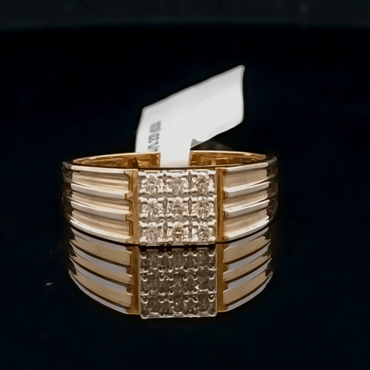 Men’s Luxury Square Diamond Ring Wide Band