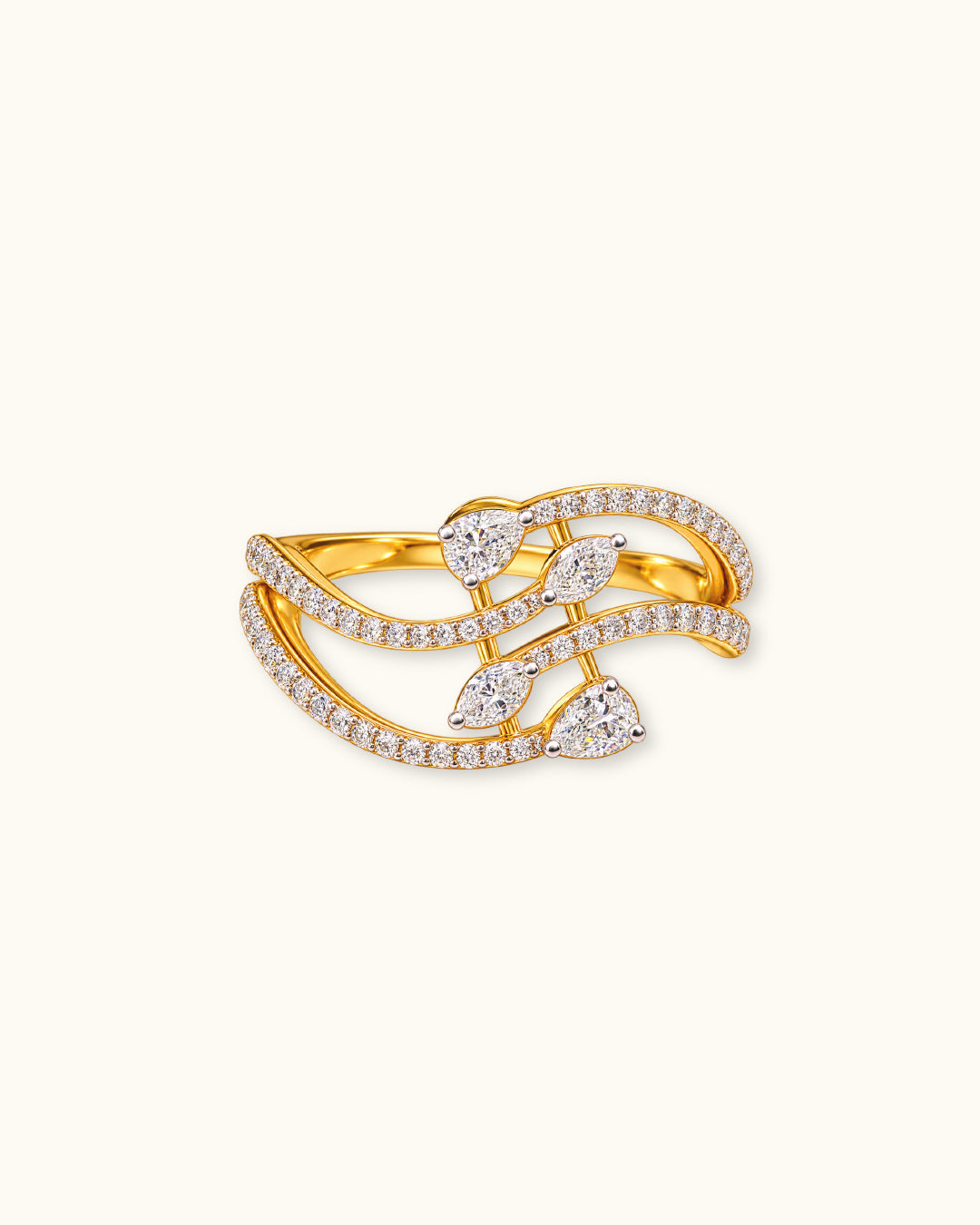 Diamond Vine Leaf Ring