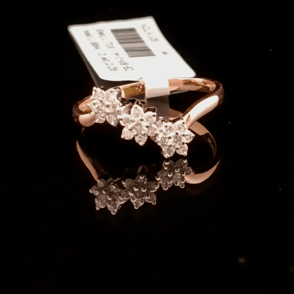 Rose Gold Floral Diamond Ring