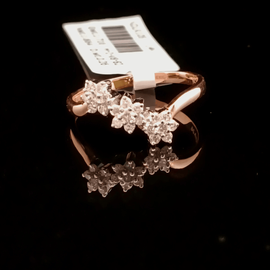 Rose Gold Floral Diamond Ring