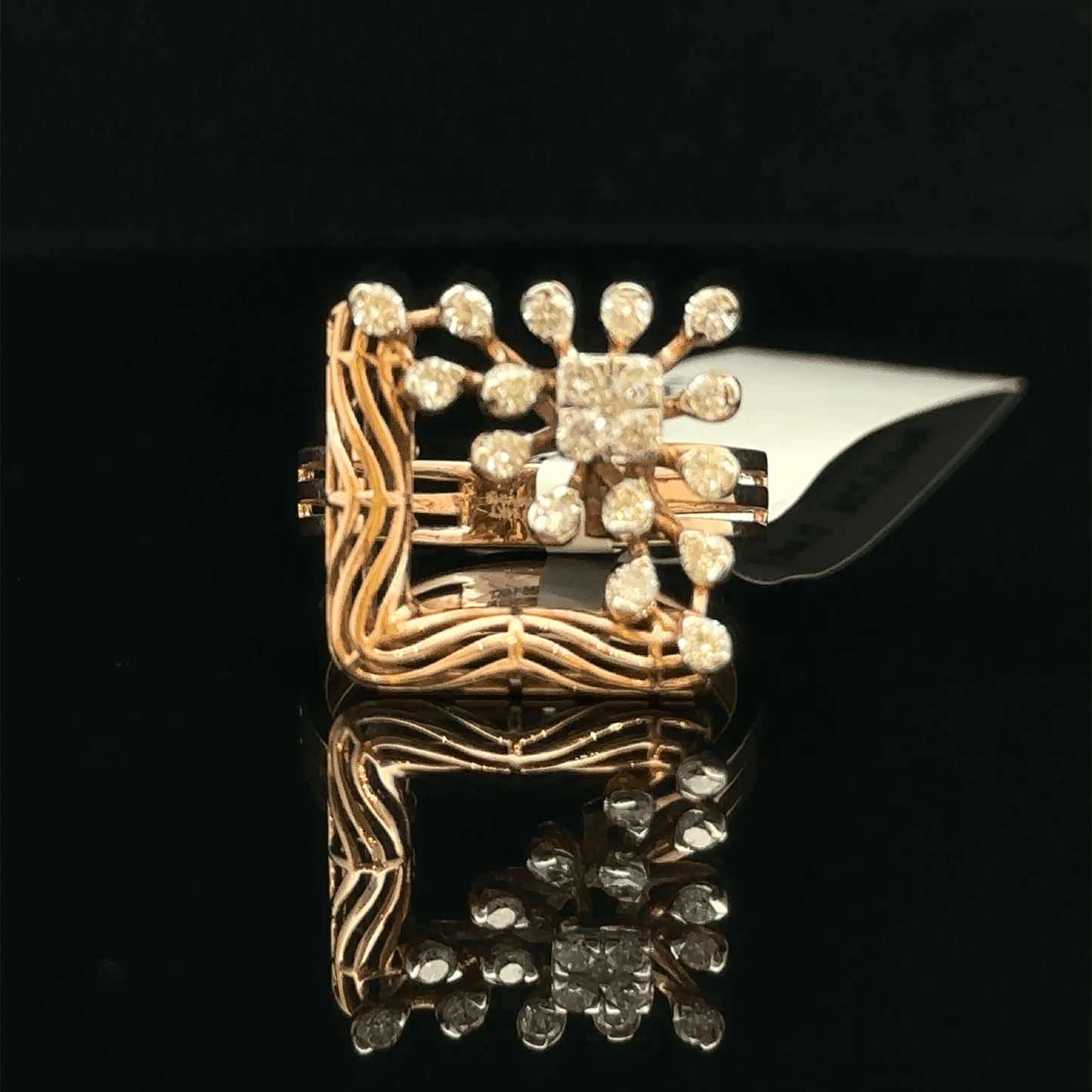 Floral Cluster Diamond Statement Ring