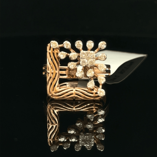 Floral Cluster Diamond Statement Ring