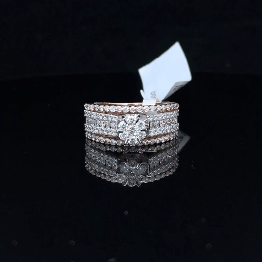 Classic Diamond Cluster Wide Band Ring
