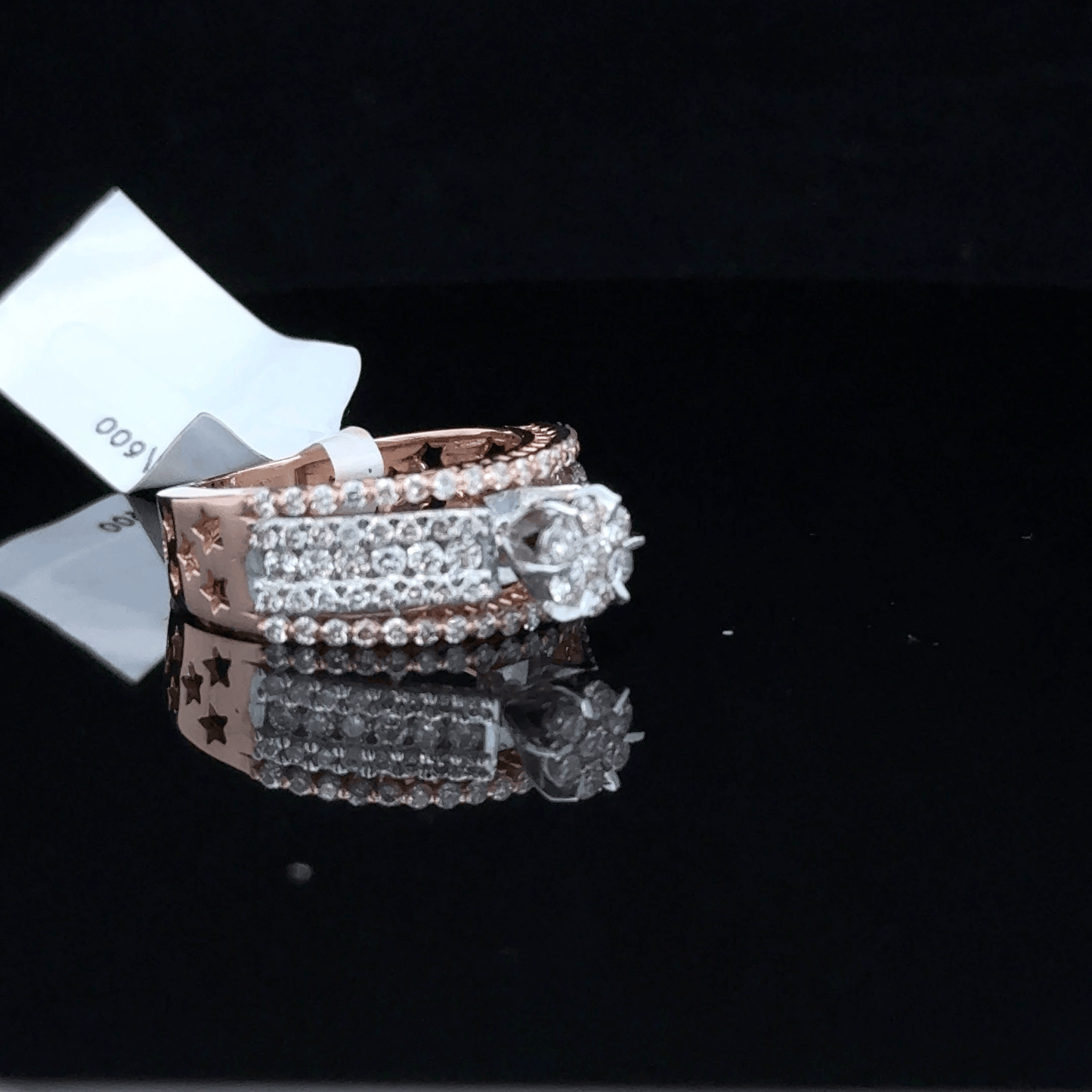 Classic Diamond Cluster Wide Band Ring