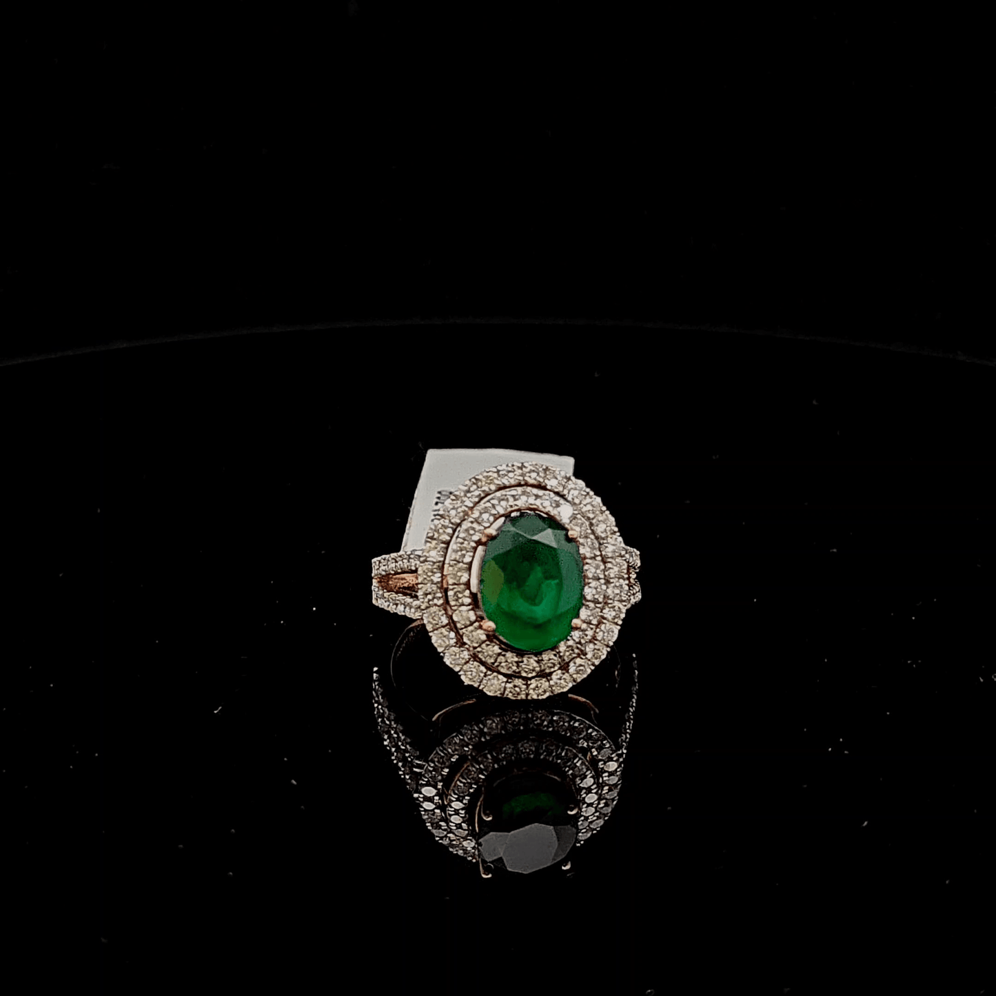 Vintage Style Emerald Diamond Ring
