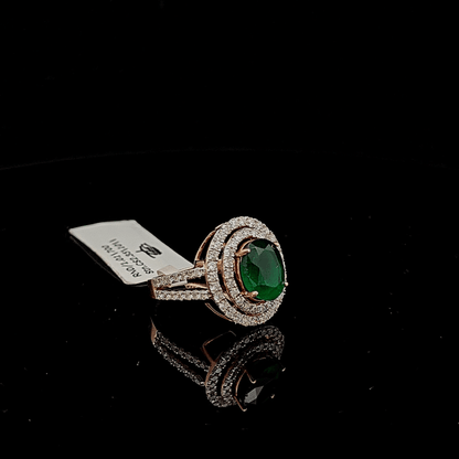 Vintage Style Emerald Diamond Ring