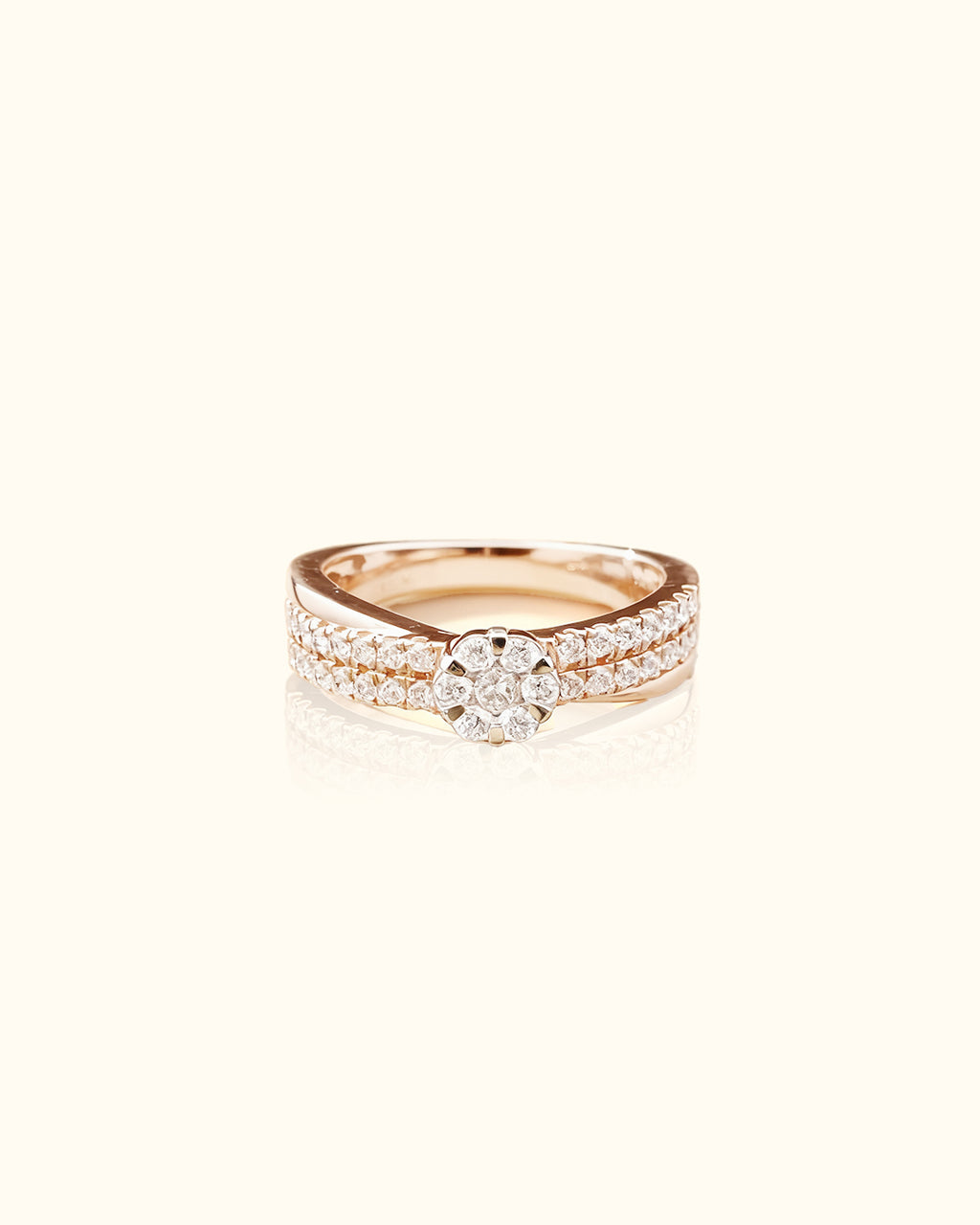 Rose Gold Heart Halo Diamond Ring
