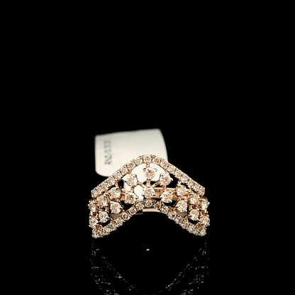 V-Shape Diamond Cluster Ring