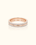 Rose Gold Double Row Diamond Band Ring