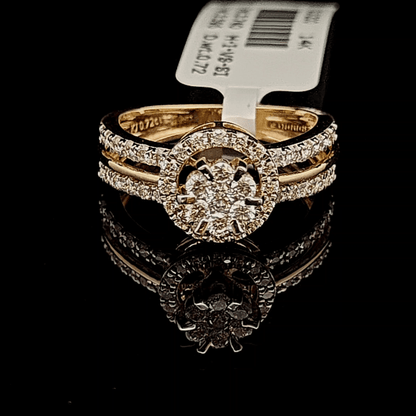 Round Diamond Halo Split Band Ring