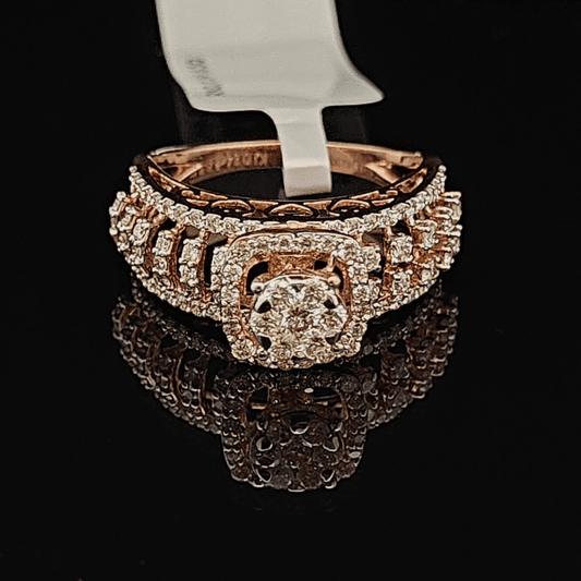 Cushion Diamond Cluster Wide Band Ring