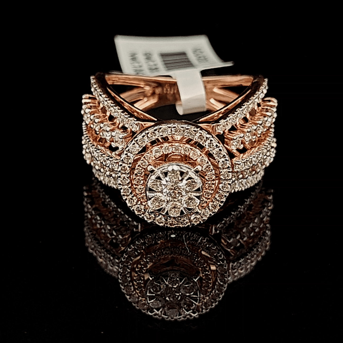 Classic Diamond Halo Cocktail Ring