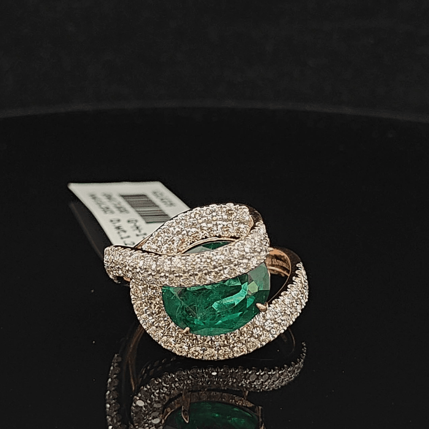 Oval Emerald Diamond Wrap Ring