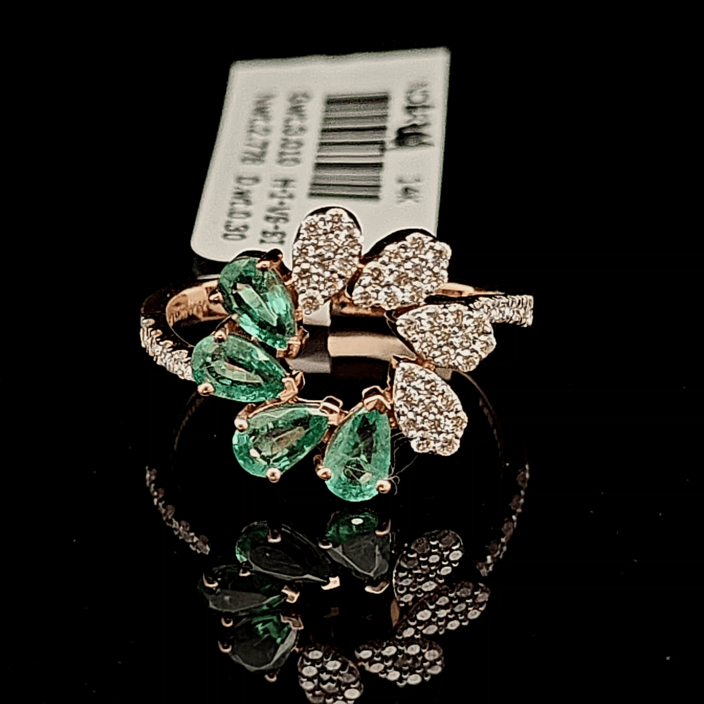Pear Cut Diamond Flower Ring