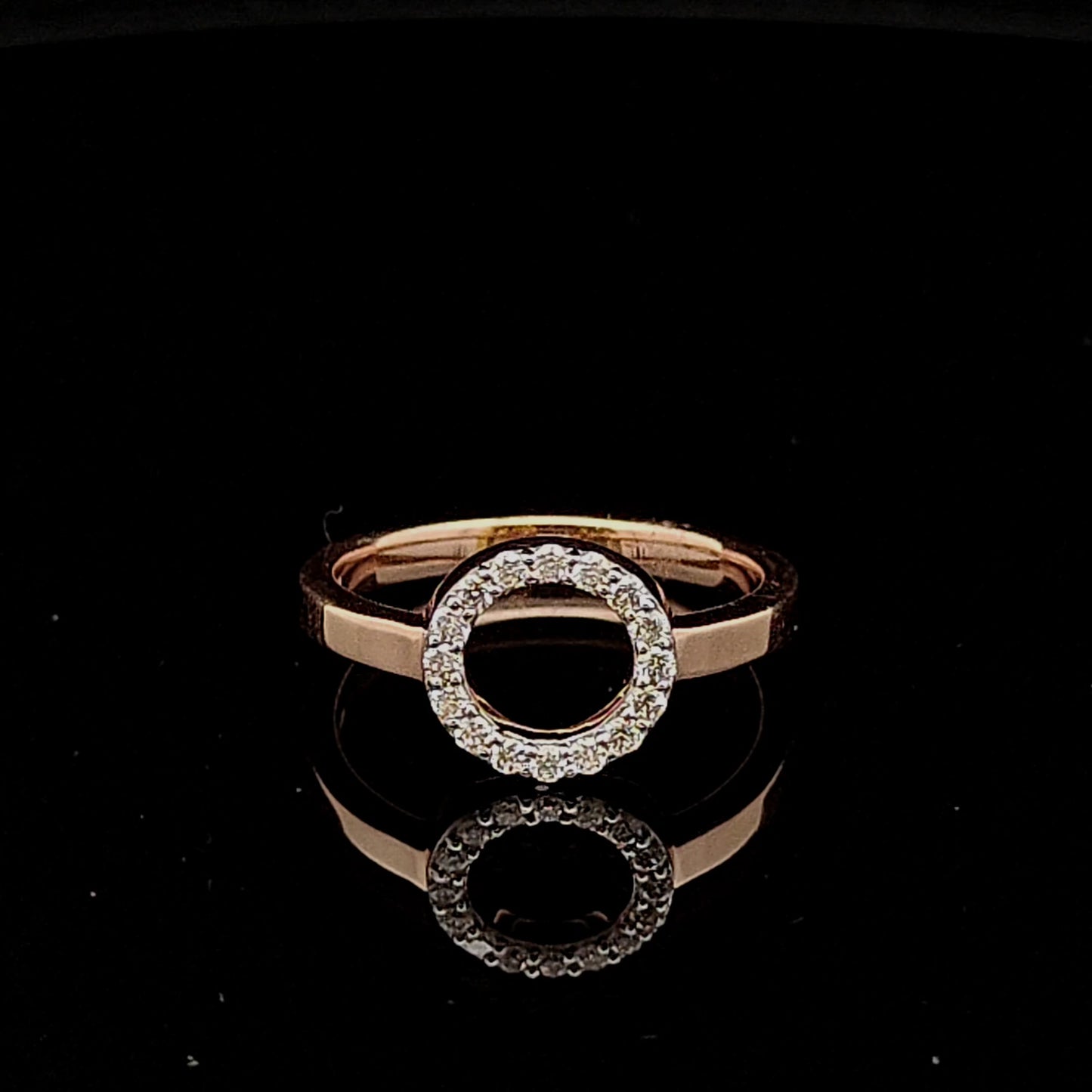 Rose Gold Open Halo Diamond Ring