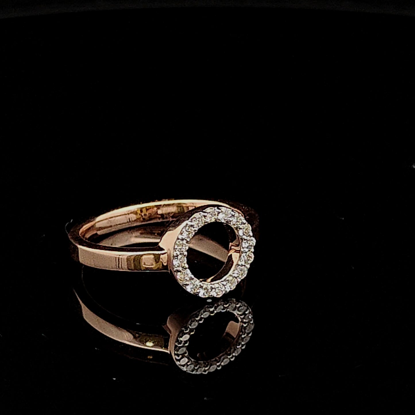 Rose Gold Open Halo Diamond Ring