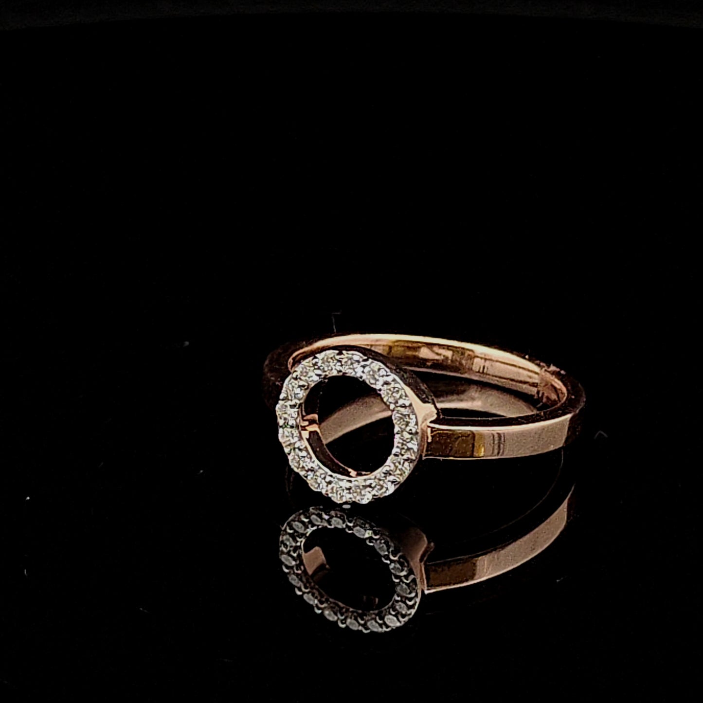 Rose Gold Open Halo Diamond Ring