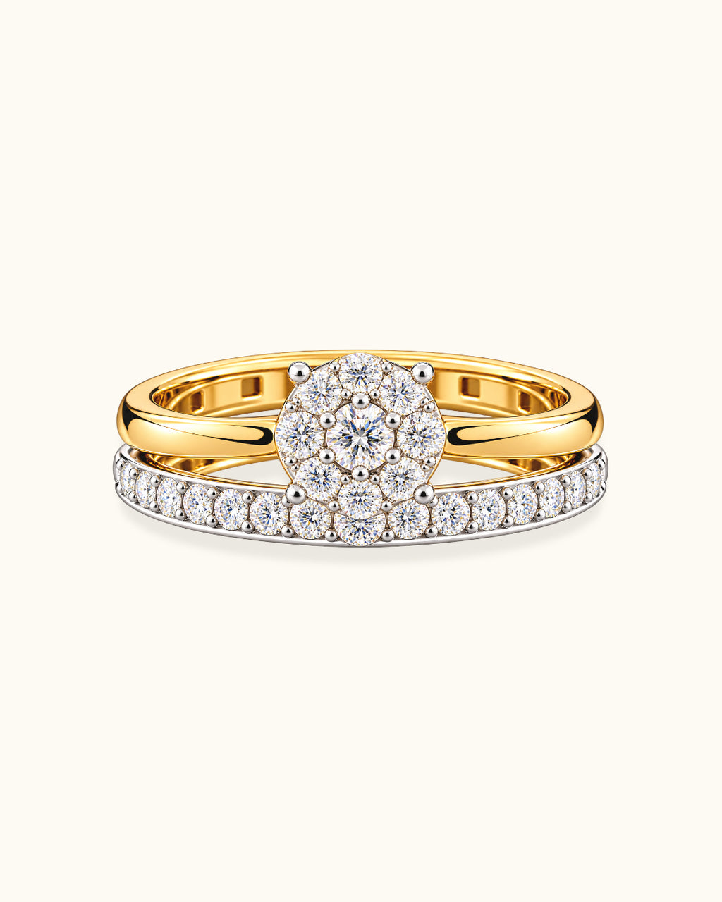 Floral Halo Diamond Ring