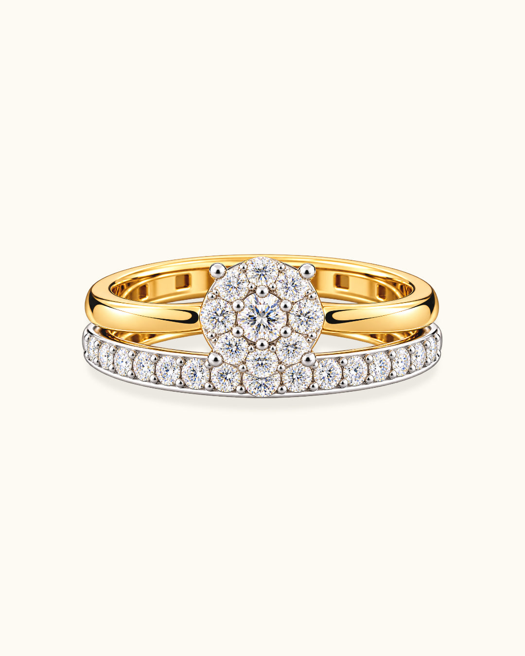 Floral Halo Diamond Ring