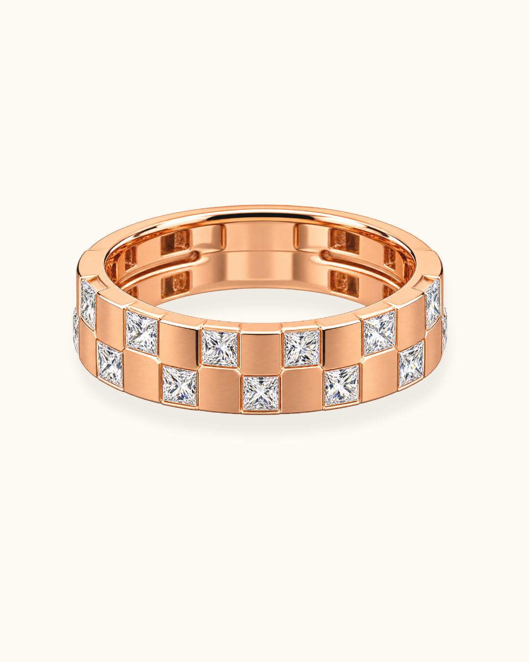 Royal Checkered Diamond Band Ring