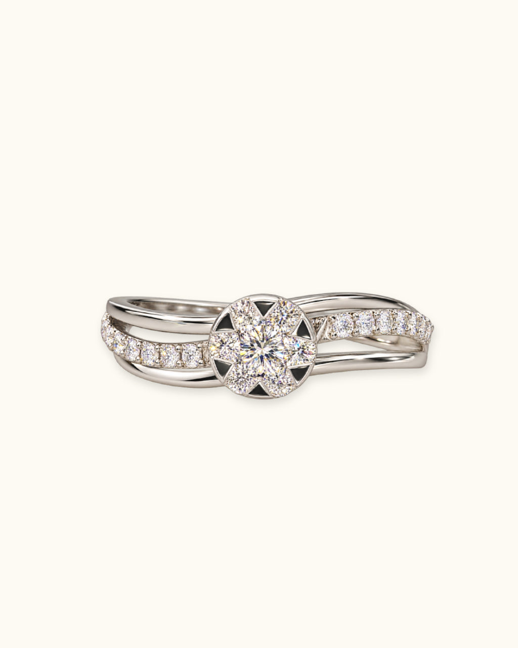 Floral Twist Diamond Ring