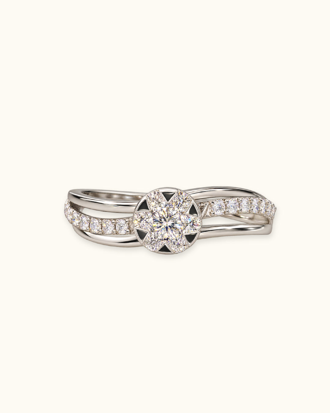Floral Twist Diamond Ring